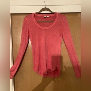 Gap Coral Scoop Neck Long Sleeved Top
